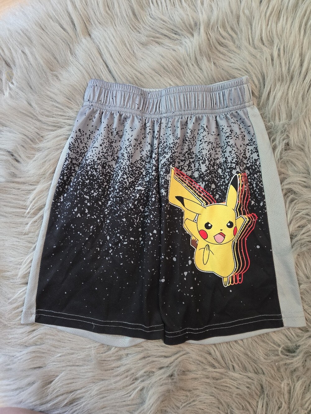 Pokemon Black & Gray Pikachu Graphic Athletic Shorts